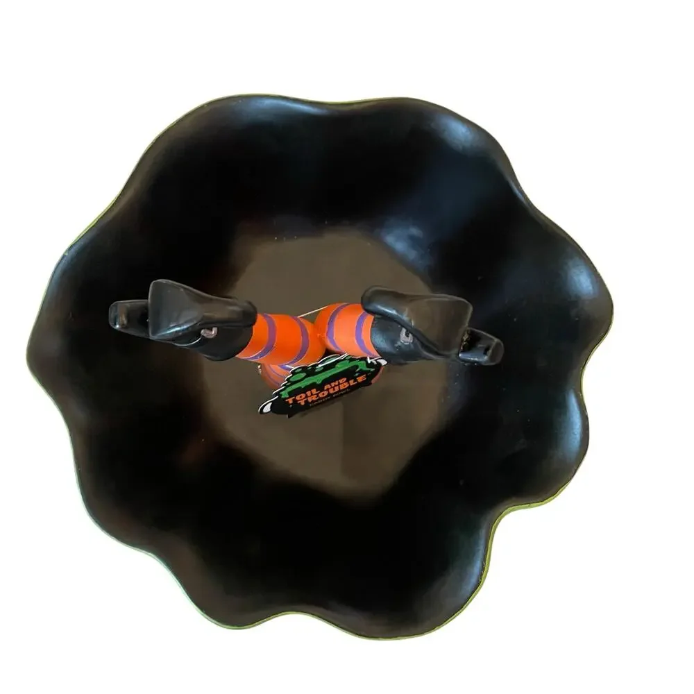 Halloween Witch Legs Candy Bowl 11in Whimsical Trick or Treat Dish NEW